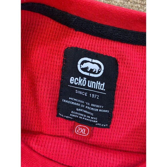 Ecko Unltd Thermal Shirt Mens 2XL Long-Sleeve Big Logo Spellout‎ Knit Pullover - Picture 6 of 6